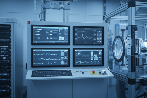 zoom in on the screens and box in the corner of the room